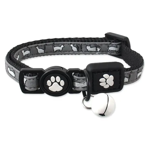 Obojok Active Cat Reflective XXS čierny 1x16-22cm