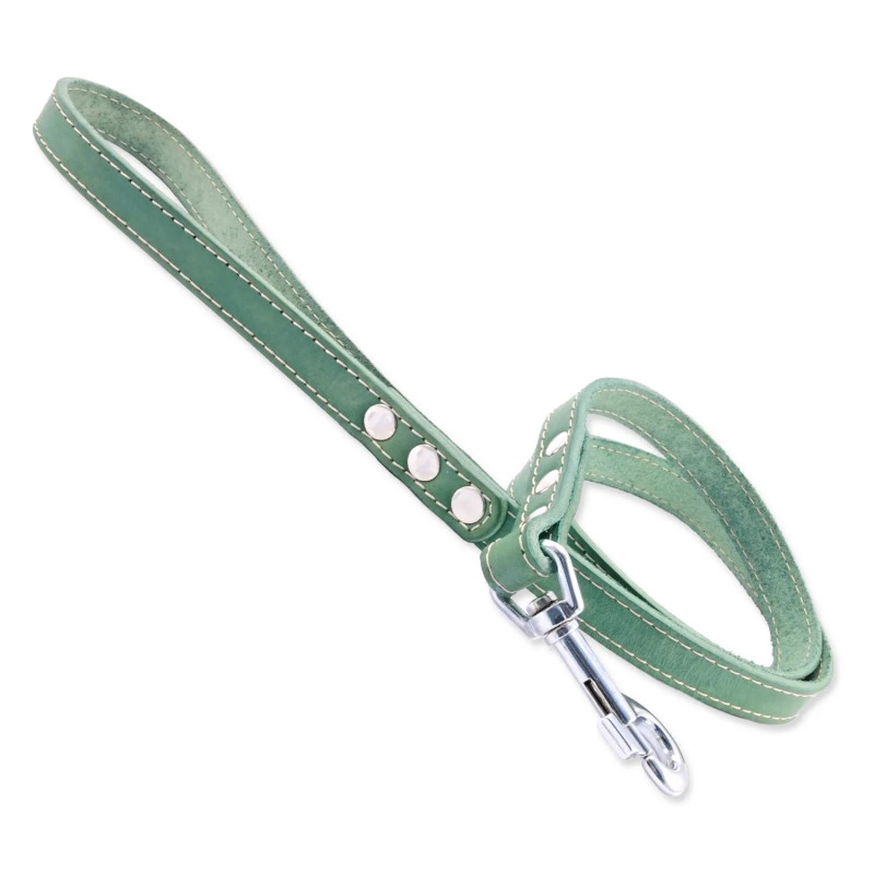 Tamer Klasszikus Zöld Bőr Póráz, 1,9cm széles, 175cm hosszú