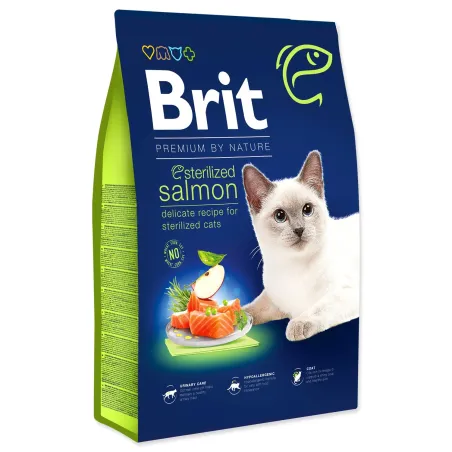 Krmivo Brit Premium by Nature Cat Sterilized Salmon 8kg