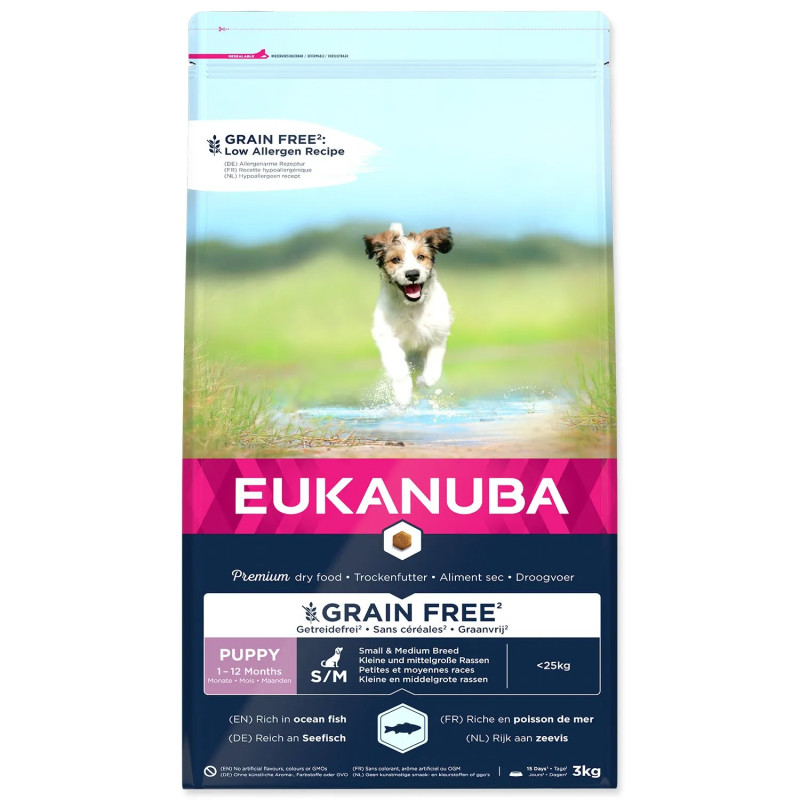 EUKANUBA Puppy & Junior Small & Medium Gabonamentes Ocean Fish 3kg