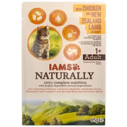IAMS Naturally Adult pulyka & bárány szószban 85g