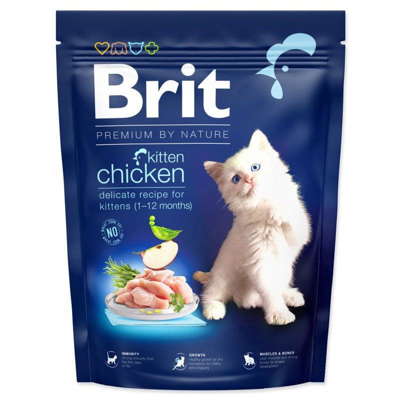 Brit Premium by Nature Cat Kitten Csirke 300g macskaeledel