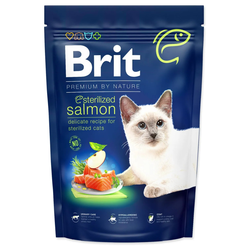 Brit Premium by Nature Cat Sterilized Salmon 1,5kg macskaeledel