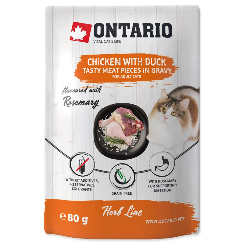Ontario tasakos eledel csirke és kacsa szószban 80g