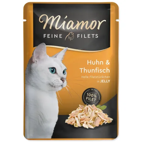 Miamor Feine Filets Adult csirkés és tonhalas alutasak zselében 100g