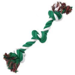 Dog Fantasy játék csomózott pamut zöld-fehér 3 csomóval 40cm