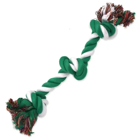 Dog Fantasy játék csomózott pamut zöld-fehér 3 csomóval 40cm