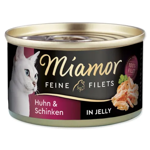 Miamor Feine Filets Adult csirke sonkával zselében 100g konzerv