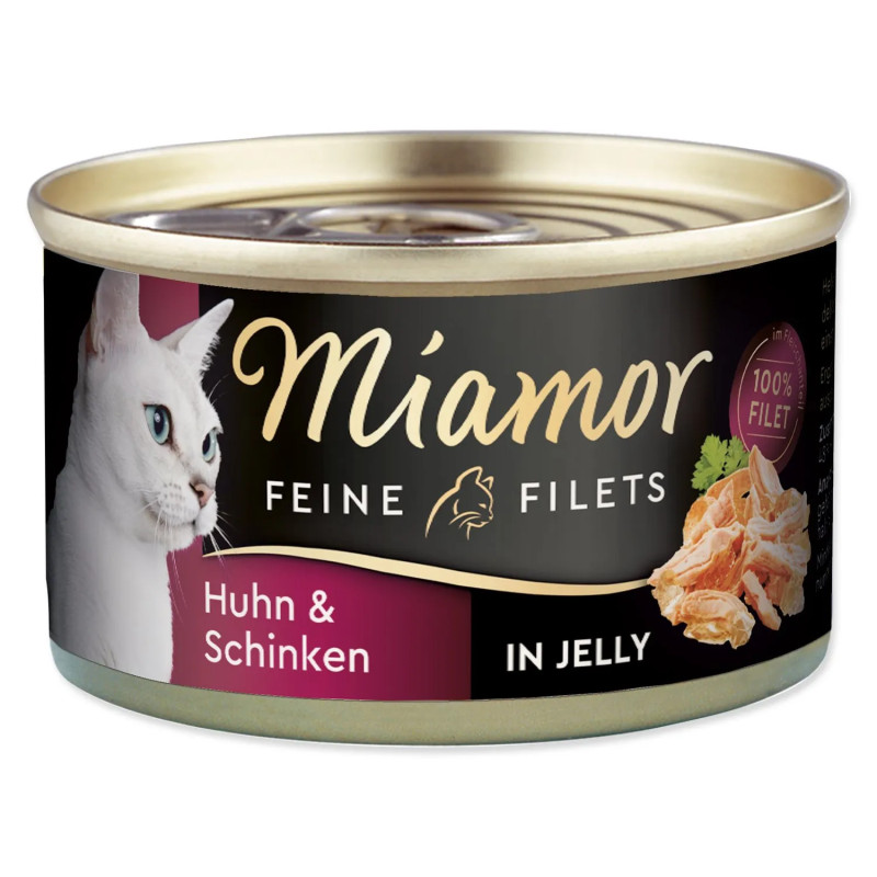 Miamor Feine Filets Adult csirke sonkával zselében 100g konzerv