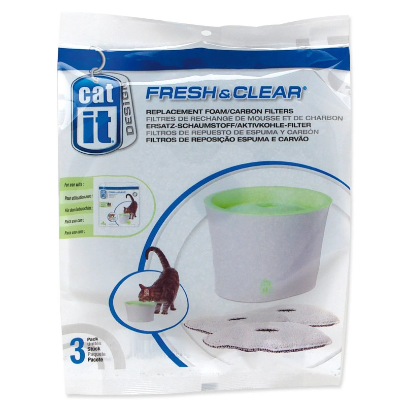 Catit szén- és szivacsbetét Fresh&Clear 3db