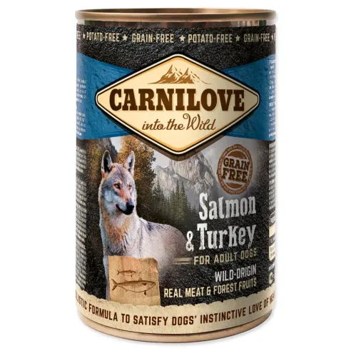 Konzerva Carnilove Dog Wild Meat losos a morka 400g