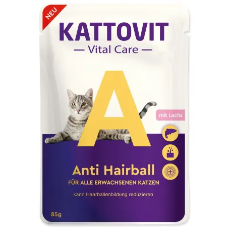 Kapsička Kattovit Vital Care Anti Hairball losos 85g