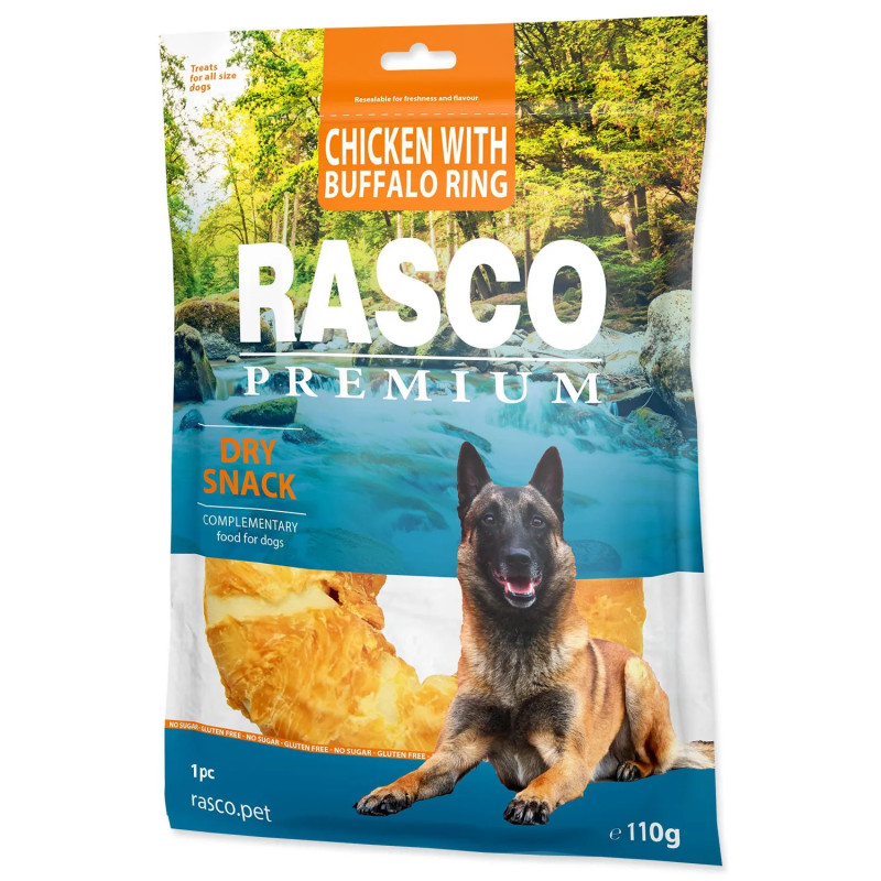 Rasco Premium jutalomfalat bivalybőr csirkehússal bevonva, karika 120g