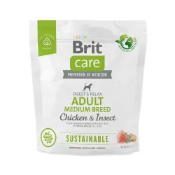 Brit Care Dog Sustainable Adult Medium Breed Chicken & Insect 1kg kutyatáp