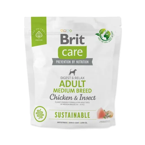 Krmivo Brit Care Dog Sustainable Adult Medium Breed Chicken & Insect 1kg