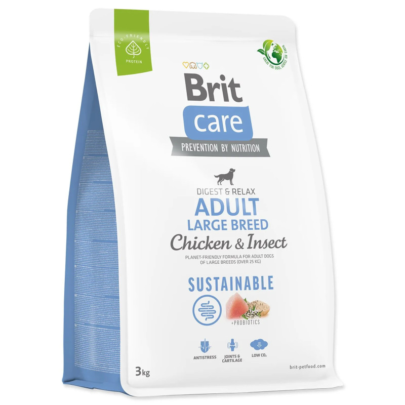 Brit Care Dog Sustainable Adult Large Breed Chicken & Insect 3kg kutyaeledel