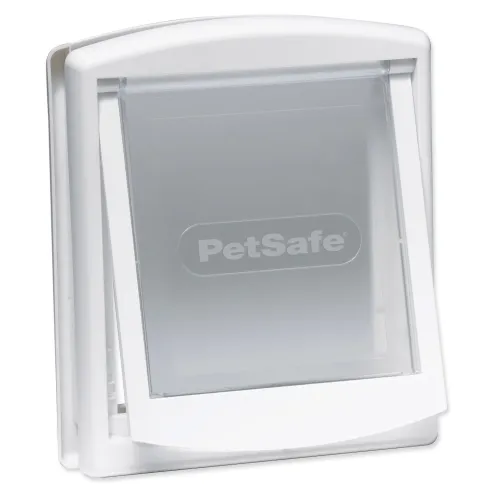 Dvierka PetSafe plastové s transparentným flapom biele, výrez 18,5x15,8cm