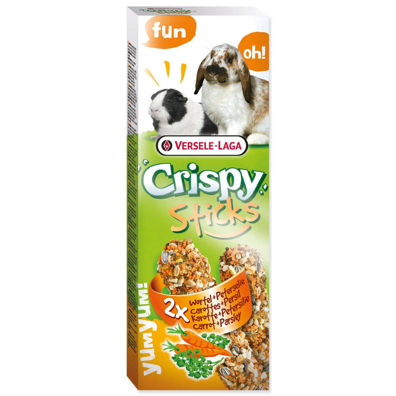 Versele-Laga Crispy rágcsálórudak nyulaknak és tengerimalacoknak, sárgarépával és petrezselyemmel 110g 2db