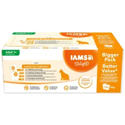 IAMS Delights Adult tengeri és szárazföldi hús falatkák aszpikban multipack 6120g (72x85g)
