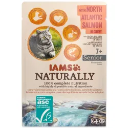 IAMS Naturally Senior tasakos eledel lazaccal szószban 85g