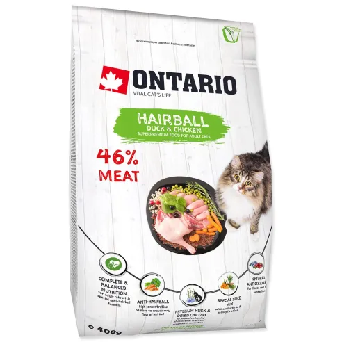 Krmivo Ontario Cat Hairball 0,4kg