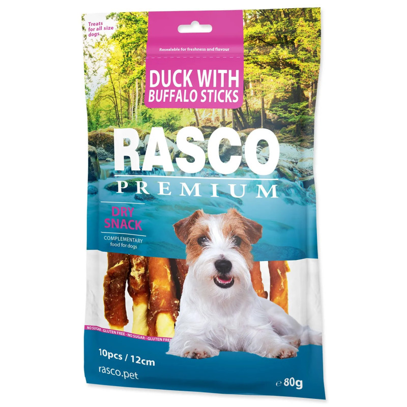 Rasco Premium finomság bivalybőr kacsahússal bevonva, rudak 80g