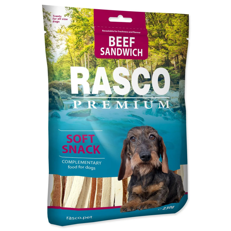 Rasco Premium marha és tőkehal szendvics jutalomfalat, 230g