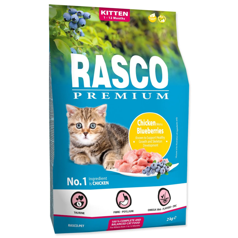 Rasco Premium Kitten csirke áfonyával 2kg