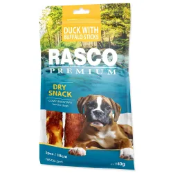 Rasco Premium finomság – bivalybőr kacsa hússal bevonva, rudacskák 18 cm 3db 140g