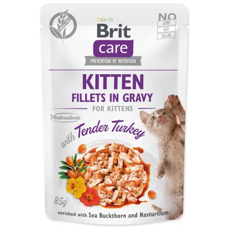 Kapsička Brit Care Cat Kitten morka, filety v omáčke 85g