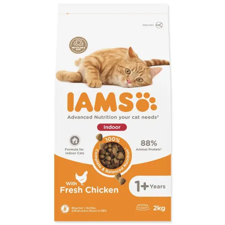 IAMS Cat Adult/Senior Indoor Chicken 2kg macskaeledel
