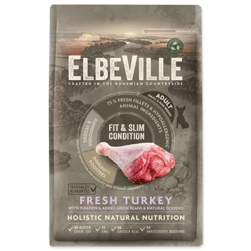 Krmivo ELBEVILLE Adult Mini Fit and Slim Condition Fresh Turkey 4kg