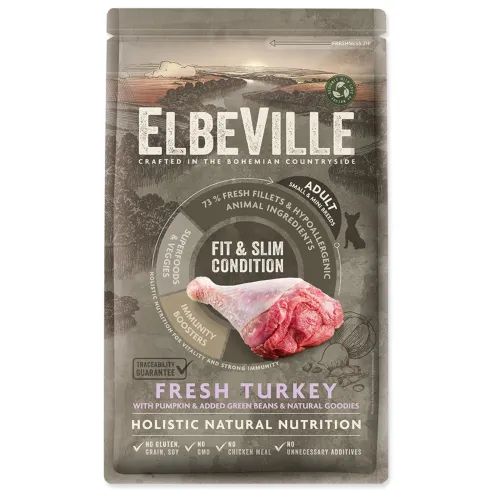 Krmivo ELBEVILLE Adult Mini Fit and Slim Condition Fresh Turkey 1,4kg