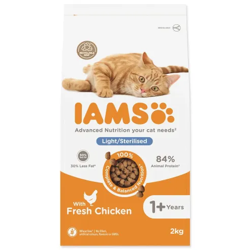 IAMS Cat Adult/Senior Weight Control/Sterilized Chicken 2kg macskaeledel