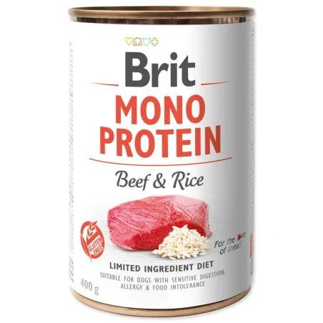 Konzerva Brit Mono protein hovädzie s ryžou 400g