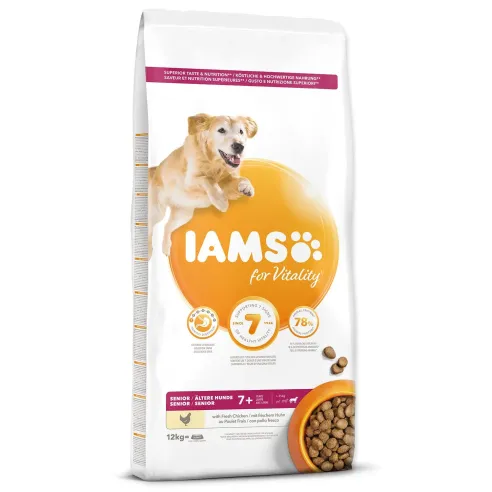 IAMS Dog Senior Large Csirke 12kg kutyaeledel