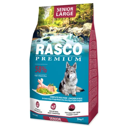 Rasco Premium Senior Large csirke rizzsel 3kg