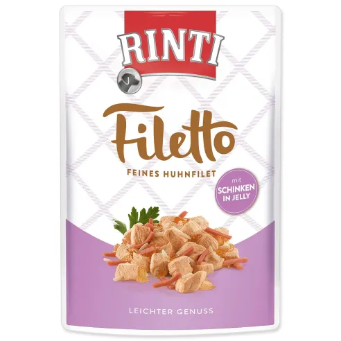 Kapsička Rinti Filetto Adult kura a šunka v želé 100g