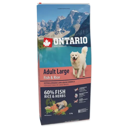 Krmivo Ontario Adult Large Fish & Rice 12kg