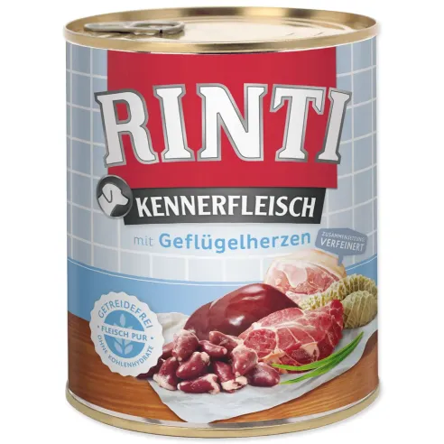 Konzerva Rinti Kennerfleisch Adult hydinové srdce 800g