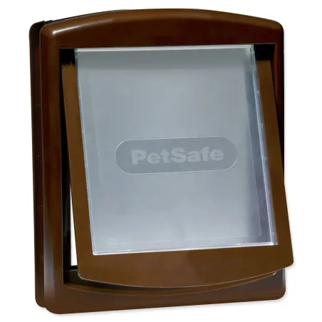 Dvierka PetSafe plastová s transparentným flapom hnedé, výrez 28,1x23,7cm