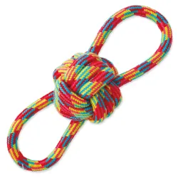 Dog Fantasy játék nyolcas alakú színes pamut húzó játék csomóval 22cm