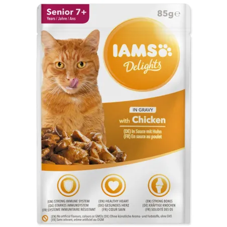 Kapsička IAMS Delights Adult Senior kura v omáčke 85g