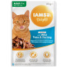 IAMS Delights Adult tonhalas és heringes alutasak zselében 85g