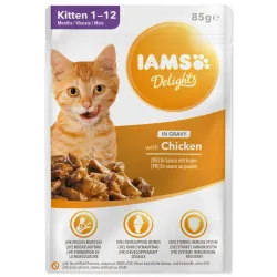 IAMS Delights Kitten csirkés alutasak szószban 85g