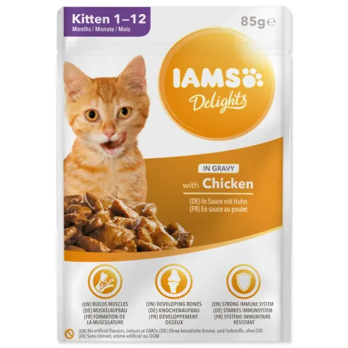 IAMS Delights Kitten csirkés alutasak szószban 85g