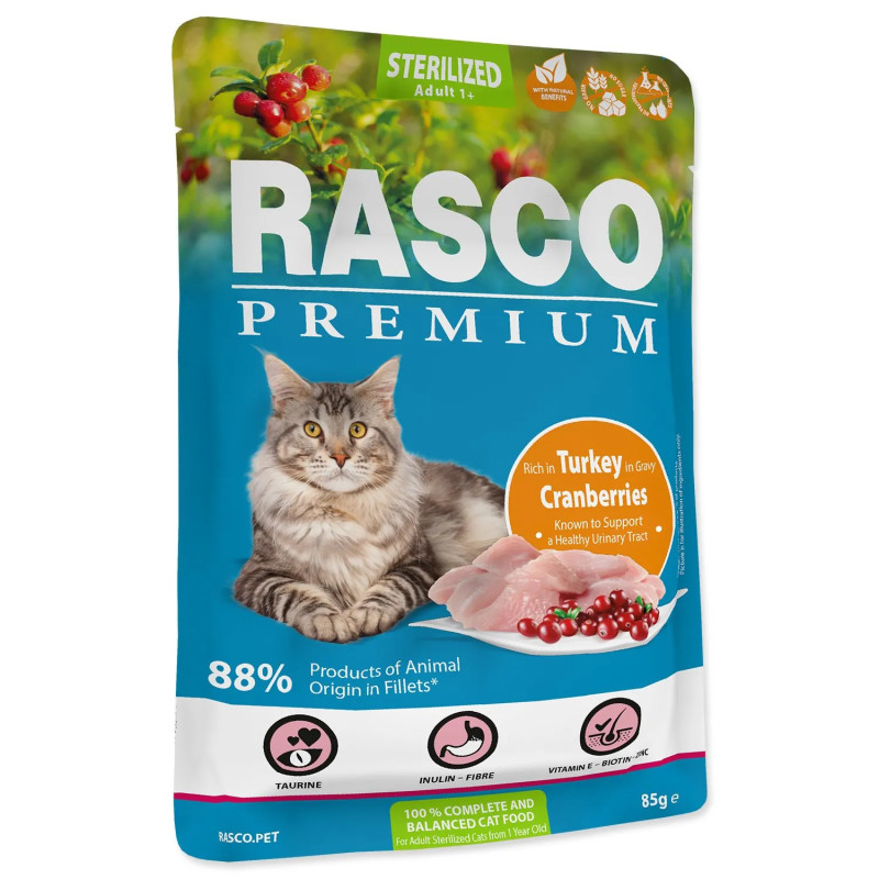 Rasco Premium Sterilized pulyka áfonyával 85g