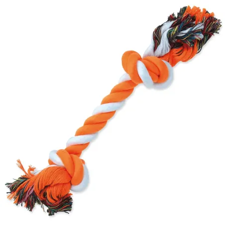 Dog Fantasy játék csomózott pamutból, narancs-fehér, 2 csomó, 30cm