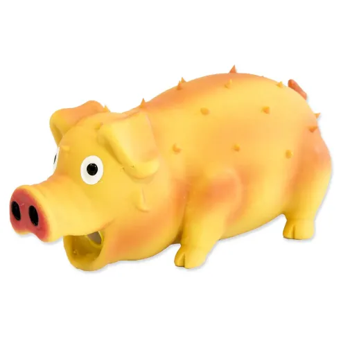 Dog Fantasy latex röfögő malac játék, mix, 21 cm