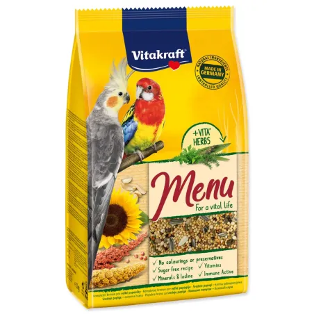 Krmivo Vitakraft Vital menu korela a stredný papagáj 1kg